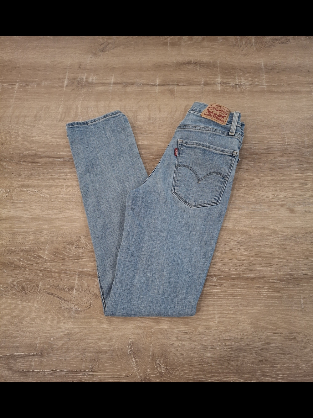 Levi's 724 High Rise Straight Distressed Jeans Women's W24 L30 Light Blue
